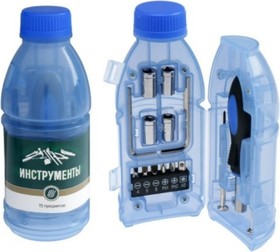 Набор инструментов , подарочный пластиковый кейс "Бутылка", 15 предметов 5084190