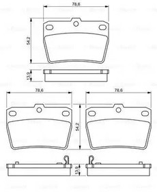 Фото 1/10 0986494350, Колодки тормозные TOYOTA Rav 4 задние