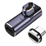 Переходник USB 4 Type C (f)-(m) угловой с магнитным разъёмом тип 2