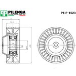 PT-P 1523, Ролик натяжной ВАЗ 1118, 2123 Pilenga