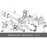 45022T2GA01, Колодки тормозные Honda Accord 13- передние Honda