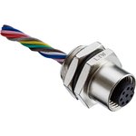 M12A-17PFFC-SH8B20, Female 17 way M12 to Unterminated Sensor Actuator Cable, 200mm