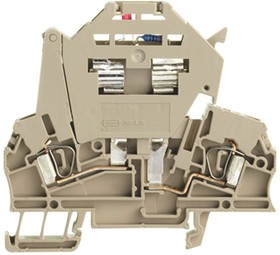 1616410000, Weidmuller Z Series Beige Fused DIN Rail Terminal, Single-Level, Clamp Termination, Fused
