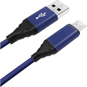 Дата-кабель USB А-microUSB, синий CBL208BL
