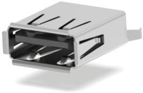 1734366-4, Conn USB 2.0 Type A RCP 4 POS 2.5mm Solder ST Thru-Hole 4 Terminal 1 Port Tray