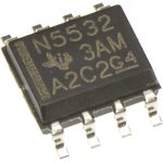 NE5532D, 2-х канальный, малошумящий операционный усилитель, 10МГц [SOIC-8]