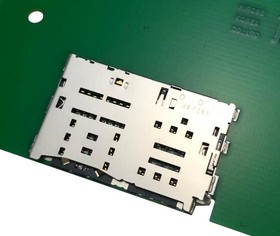 KP15TL-SF(800), Гнездо памяти, Combo - MicroSD, Nano SIM, Push In-Pin Eject, Медный Сплав