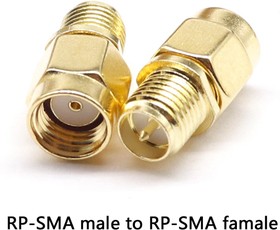 RPSMA(male)-RPSMA(female) переходник прямой. Переходник SMA(папа, инверсный)-SMA(мама, инверсный) прямой