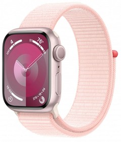 Фото 1/3 Смарт-часы Apple Watch Series 9 A2980 45мм OLED корп.розовый Sport Loop рем.светло-розовый разм.брасл.:O/S (MR9J3LL/A)