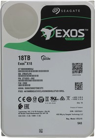 Фото 1/9 Seagate Exos X18 18TB (ST18000NM004J), Жесткий диск