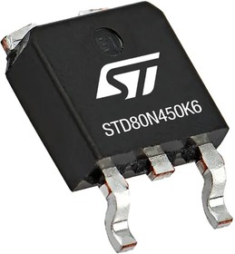 STD80N450K6, MOSFET N-channel 800 V, 380 mOhm typ., 10 A MDmesh K6 Power MOSFET in a DPAK package