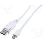 AK-340102-010-W, Cable; DisplayPort 1.1a; 1m; white