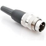 Plug, 3 pole, solder cup, Screw locking, straight, T 3260 001