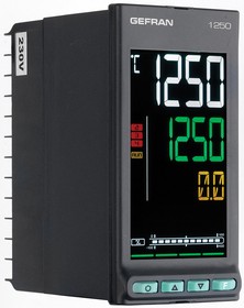 1250-D-R00-00000-1-G, 1250 PID Temperature Controller, 48 x 96mm, 2 Output Logic, Relay, 100 → 240 V ac Supply Voltage
