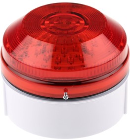 Фото 1/3 LED195-02WH-02, LED195 Series Red Flashing Beacon, 20 → 30 V ac/dc, Surface Mount, Wall Mount, LED Bulb, IP65