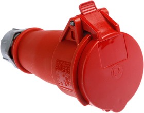Фото 1/4 5, AM-TOP IP44 Red Cable Mount 3P + N + E Industrial Power Socket, Rated At 16A, 400 V