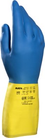 Фото 1/3 405398, ALTO 405 Blue Latex Chemical Resistant Work Gloves, Size 8.5, Medium, Latex, Neoprene Coating
