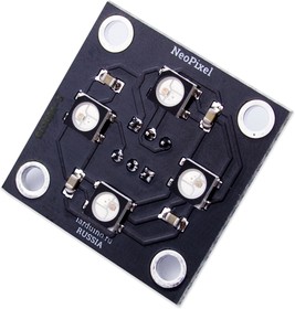 Фото 1/3 NeoPixel (Trema-модуль), Модуль с четырьмя адресными RGB светодиодами для Arduino проектов