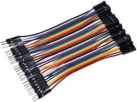 Соединительные провода «папа-мама» (40 шт. / 10 см), Шлейф из 40 проводов для прототипирования электронных устройств