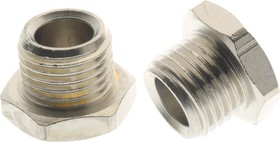 3/8 in Male Nickel Plated Brass Plug Fitting for 9.5mm