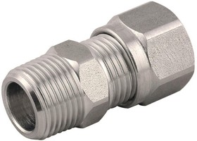 69480 Series Straight Fitting, BSP 1/8 Male to Push In 8 mm, Threaded-to-Tube Connection Style