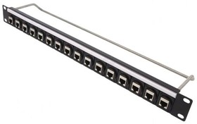 Фото 1/2 CP30177, 1U 16 Port XLR Patch Panel with M3 Fixing Holes, Loaded with Cat6a RJ45 Connectors, Black