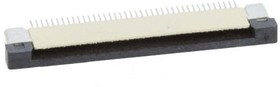 Фото 1/2 DS1020-09-40VBT1A-R, (FPC-40), FPC разъем для шлейфа на плату, поверхностный монтаж 40pin, шаг 0.5мм (контакты снизу)