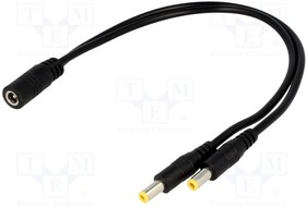 Фото 1/2 DC.SPL.0200.0020, Cable; 2x0.5mm2; DC 5,5/2,1 plug x2,DC 5,5/2,1 socket; straight