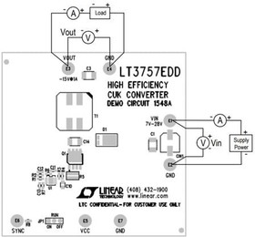 DC1548A, Power Management IC Development Tools LT3757EDD Inverting (CUK) Demo Board - 7