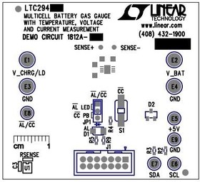 Фото 1/3 DC1812A-A, Power Management IC Development Tools LTC2943 Demo Board - 20V Battery Gas Gau