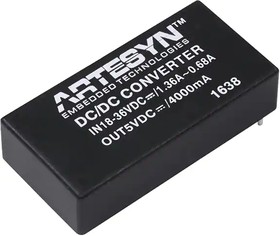 AEE02B24-M, Isolated DC/DC Converters - Through Hole 20W 18-36Vin 12Vout 1.67A Med