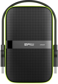 Фото 1/9 Жесткий диск Silicon Power USB 3.0 2Tb SP020TBPHDA60S3K A60 SP020TBPHDA60S3K Armor 2.5" черный/зеленый