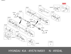 Пыльник ШРУС HYUNDAI/KIA 495761M001 лев.внутр. (РЕАЛИЗ.)