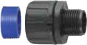 FPAX13-M16B, Straight, Conduit Fitting, 13mm Nominal Size, M16, Nylon 66, Black