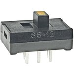 SS12SDP2LE, Slide Switches SPDT ON-NONE-ON YEL
