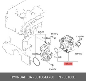 33100-4A700, Насос топливный HYUNDAI Porter 2 (12-) (D4CB),Starex H-1 (12-) (2.5-A2) OE №