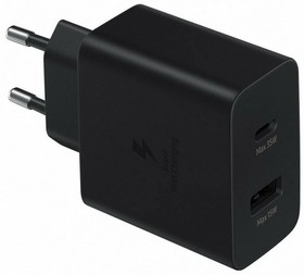Фото 1/3 Сетевое зарядное устройство Samsung EP-TA220NBEGRU, USB-C + USB-A, 3A, черный