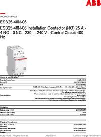 Контактор ESB25-40N-06 модульный (25А АС-1 4НО) катушка 230В AC/DC ABB ...