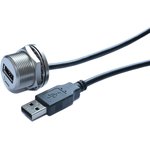 Straight, Panel Mount, Socket Type A 2.0 IP68 Type A USB Connector