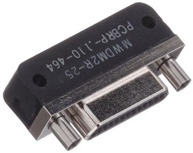 MWDM2R-25PCBRP-.110-464, D-Sub Micro-D Connectors 25P R/A PIN MICRO D NICKEL W/ JACKPOST