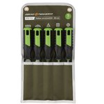 253715 Набор напильников №2 150 мм, 5 шт (плоский, полукруглый, трёхгранный ...