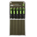 253725 Набор напильников №2 200 мм, 5 шт (плоский, полукруглый, трёхгранный ...