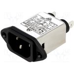FYB03T1, Разъем питания AC IEC 60320 C14 (E),с фильтром гнездо "папа"