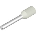 H0,75/16 W, Cable lug without insulation, insulated, 12 mm, 10 mm, white