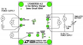 DC654A, Power Management IC Development Tools LTC4057ES5-4.2 - Li-Ion Battery Charger,