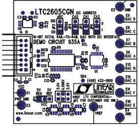 Фото 1/2 DC935A, Data Conversion IC Development Tools LTC2605 Octal 16-bit I2C Vout DAC (req D