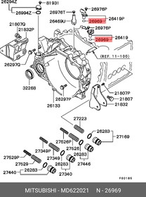 MD622021, Кольцо уплотнительное MITSUBISHI Lancer 9 датчика частоты вращени коленвала OE