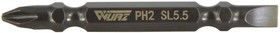 Бита двухсторонняя магнитная PH2/SL5,5 x 65мм 10шт. 2610