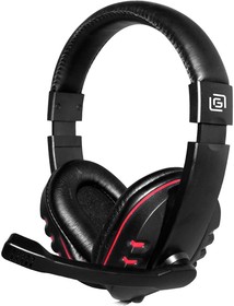 Фото 1/10 Гарнитура игровая Oklick HS-L380G ABADDON, для компьютера, мониторные, проводные, черный / красный [1100404]