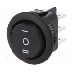 MR3-230-R6-BBNWC, ROCKER; DP3T; Pos: 3; ON-OFF-ON; 10A/250VAC; black; none ...